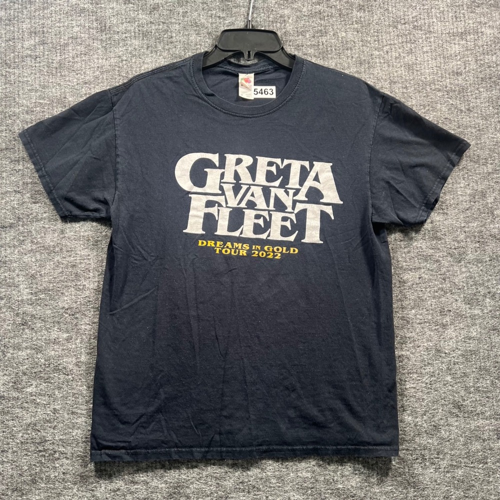 Greta Van Fleet Dreams In Gold Tour 2022 T-Shirt Mens Medium Black Band Tee